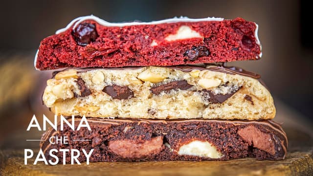Red Velvet, Chocolate & Cashew Cookies
